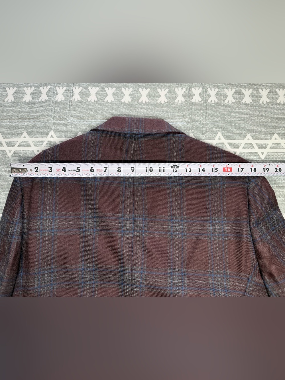 Michael Kors Men's Classic Fit Plaid Sport Coat in Brick/Blue - Picture 6 of 10